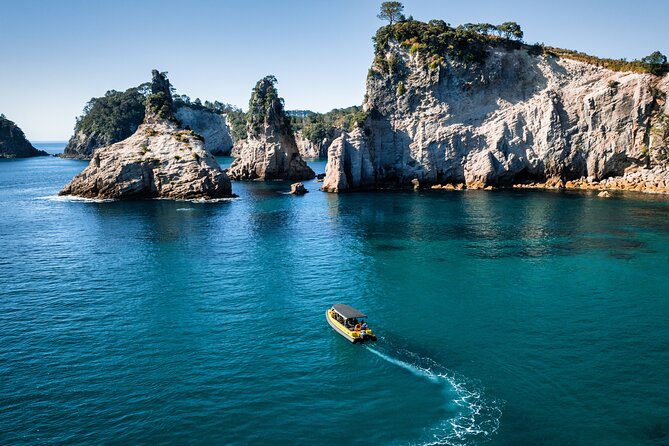 2 Hour Cathedral Cove and Volcanic Coast Cruise with Shade Canopy - Cooks Beach and the unusual blow hole