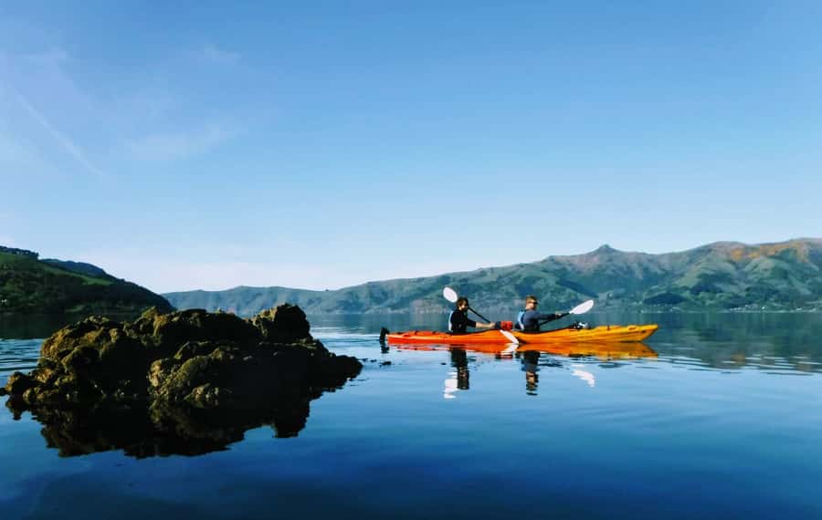 Akaroa: Akaroa Marine Reserve Sea Kayaking Tour - Paddling into the volcanic crater