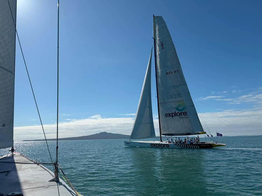 America’s Cup 2-Hour Sailing Experience Waitemata Harbour - Raising sails and working the winches