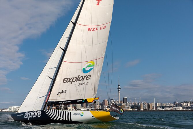 America's Cup Sailing on Auckland's Waitemata Harbour - Taking the helm and working the sails