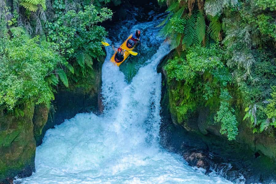 Epic Tandem Kayak Tour down the Kaituna River Waterfalls - Tutea Falls is the bucket-list moment
