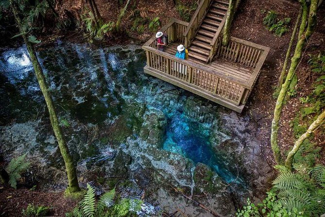 Explore The Lakes Tour - Blue Lake, with a high view across the water