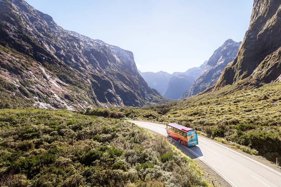 From Queenstown: Milford Sound Day Trip on Premium Coach - Monkey Creek and the final approach
