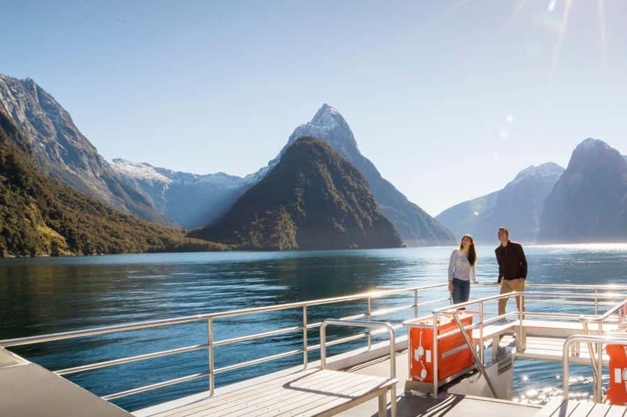 From Queenstown: Milford Sound Flight and Nature Cruise - Landing at Milford Sound and boarding the small boat