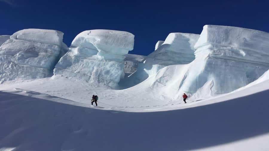 From Queenstown: Mount Cook Heli-Hike and Bus Tour Combo - Landing on the Tasman Glacier