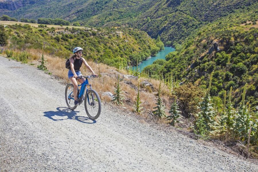 From Queenstown: 'Valley of the Vines' Wine and Bike Tour - Riding the Twin Rivers Trail toward Gibbston