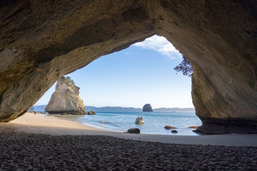 From Whitianga: Cathedral Cove Cruise with Snorkeling - Cathedral Cove from the water