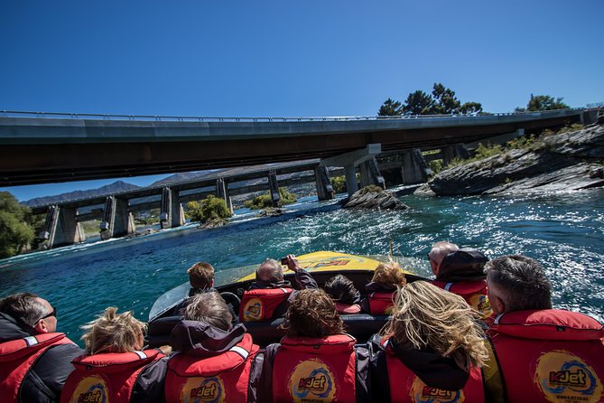 KJet Queenstown Jet Boat Ride on the Kawarau and Shotover Rivers - Crossing Lake Wakatipu beneath the Remarkables