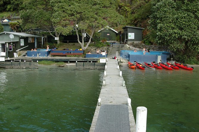Lake Rotoiti Evening Kayak Tour including Hot Springs, Glowworm Caves and BBQ Dinner - Entering the boat-only caves