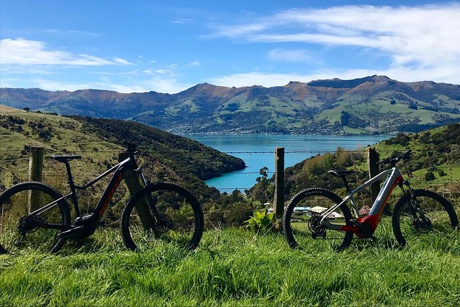 Lava Loop- Guided electric mountain bike tour in Akaroa - Descending back toward Akaroa