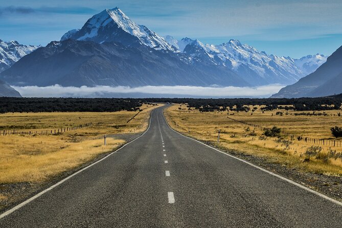 Mt Cook to Christchurch One-Way Small Group Tour via Lake Tekapo - Leaving Mt Cook beneath New Zealand’s highest peak