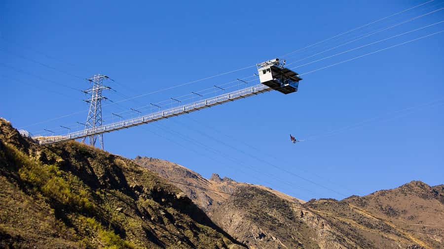 Queenstown: Nevis Canyon Swing - 70m Free-Fall! - The drop, launch, and 300-metre arc