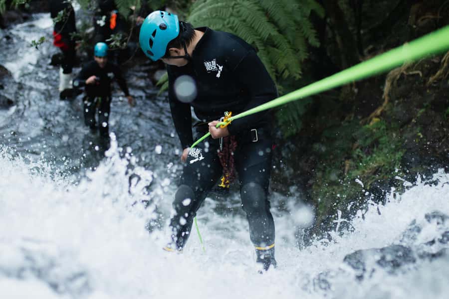 Raglan: Karioi Canyoning - Getting suited up for four hours in the stream