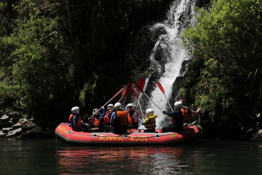 Rangitaiki Rafting Grade 2 - Floating, springs, and a waterfall shower