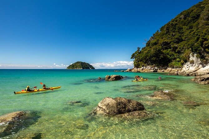 Remote Marine Reserve - Guided Kayaking - New Zealand - Route one: Awaroa, Shag Harbour, Tonga Arches, and Bark Bay