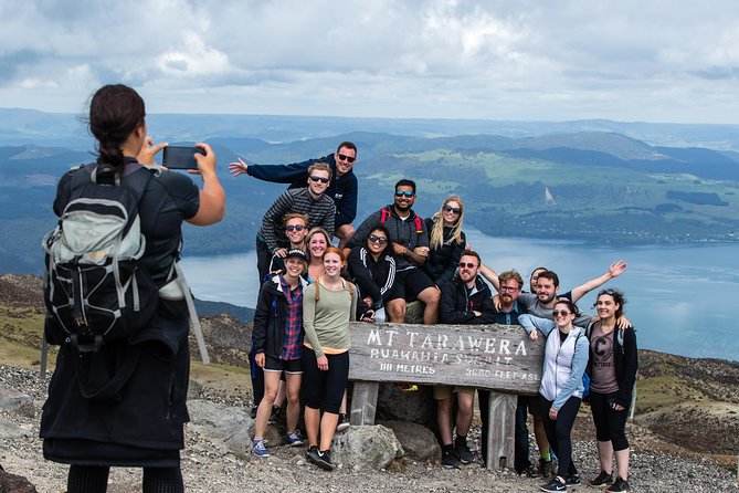 Rotorua Hiking: Mt Tarawera Guided Volcanic Crater Experience - Reaching the rim and looking across Waimangu