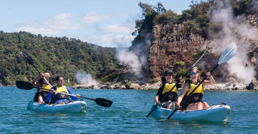 Rotorua: Waimangu Valley Walk and Steaming Cliffs Kayak Tour - Walking through Waimangu Volcanic Valley