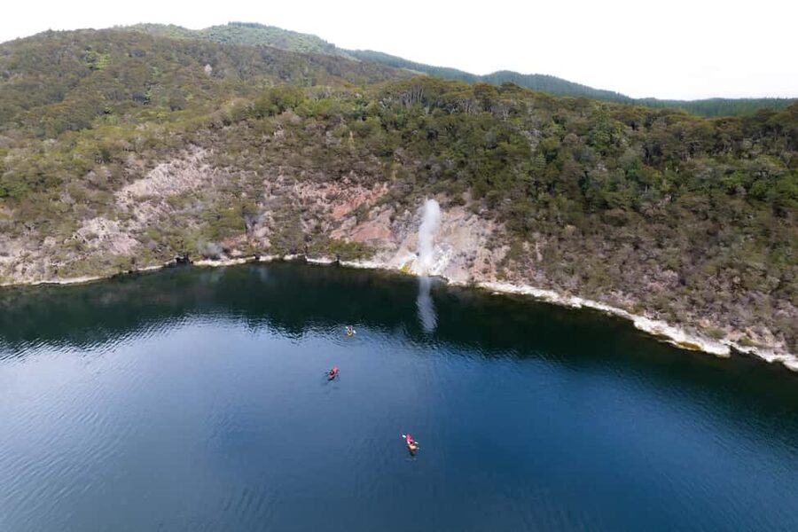 Rotorua: Waimangu Valley Walk and Steaming Cliffs Kayak Tour - Reaching Lake Rotomahana