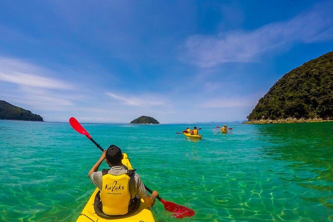 Seal Sanctuary Tour - Guided Kayaking - New Zealand - Paddling beside Adele and Fisherman Islands