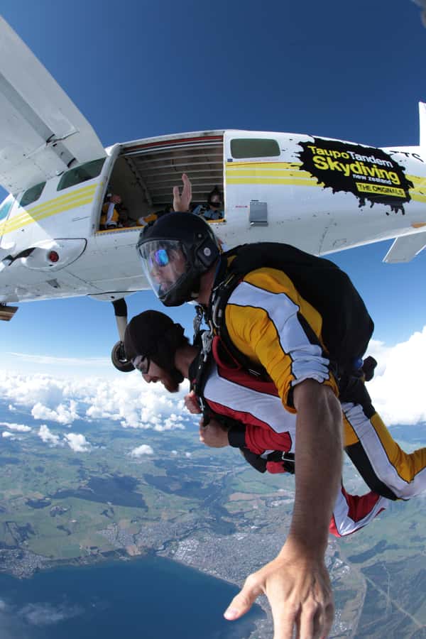 Tandem Skydive Experience in Taupo - From Taupo to the bright yellow hangar