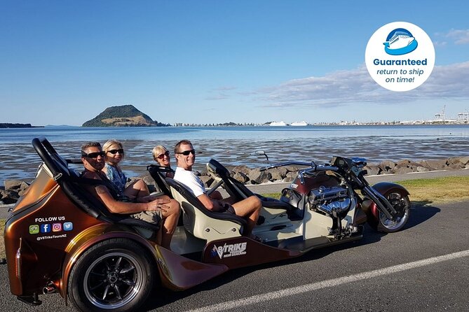 TAURANGA SHORE EXCURSION: V8 TRIKE - 1.5 hour City Sites - Why a Tauranga trike tour works so well