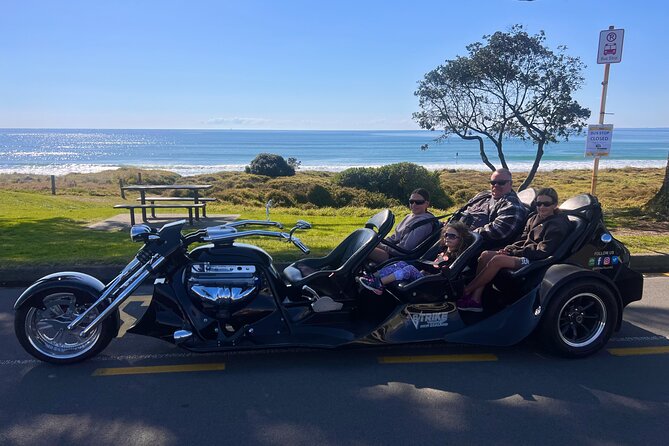 TAURANGA SHORE EXCURSION: V8 TRIKE - 1.5 hour City Sites - From Mount Maunganui township to Mount Main Beach