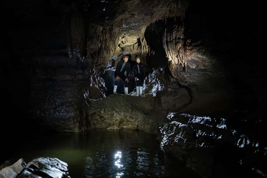 The Waitomo Experience : Okohua Glowworm Cave Tour - Black-water rafting and the underground river
