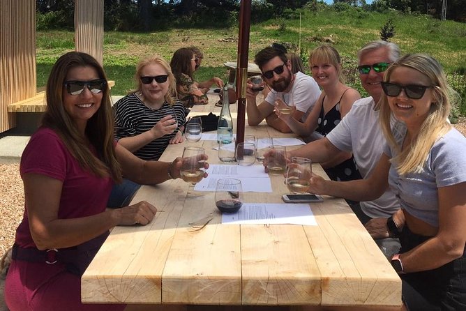 Waiheke island wine tours with Waitiki Tours - Oneroa Beach and the first island views