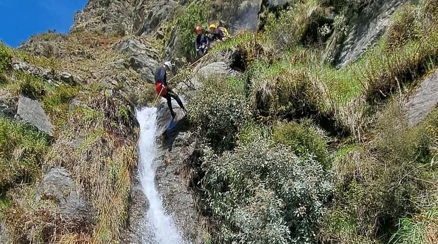 Wanaka: Waterfall Climb and Canyon Tour - Following the cliffside trail to Twin Falls