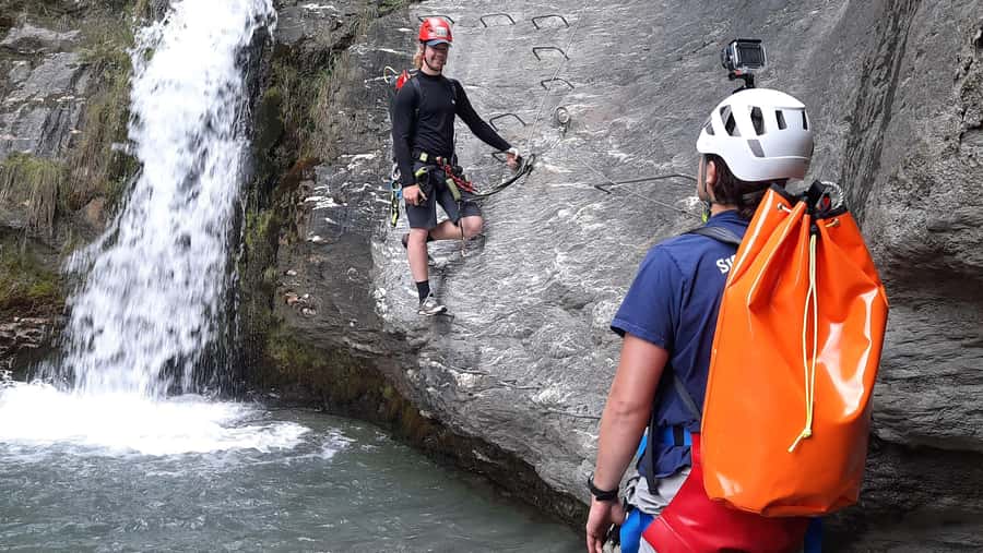 Wanaka: Waterfall Climb and Canyon Tour - Rappelling down the lower waterfall sections