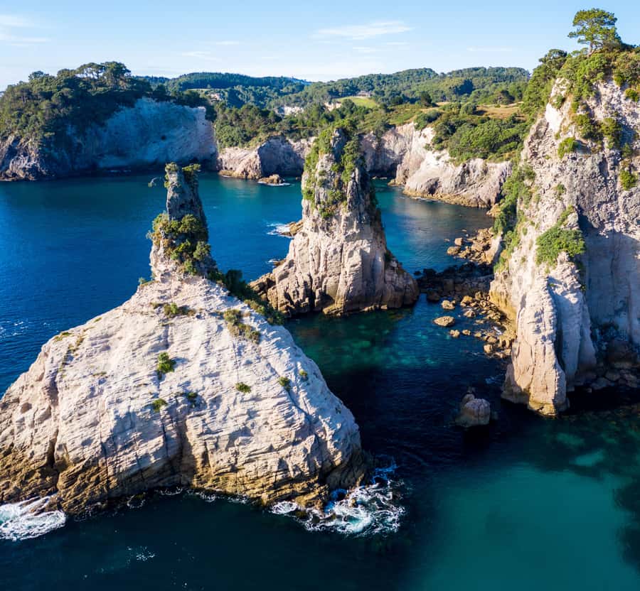 Whitianga: 2-Hour Cathedral Cove and Volcanic Coast Cruise - The volcanic coast and its rock formations