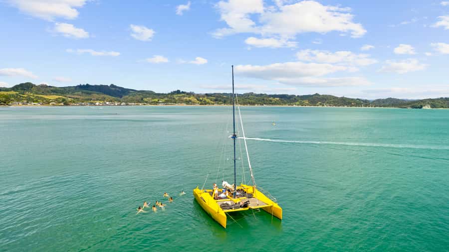 Whitianga: Sailing Trip to Cathedral Cove - Settling aboard the catamaran